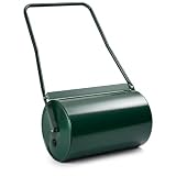 Unibos Water Filled Garden Lawn Roller 30L | Heavy Duty Galvanised Steel Drum | Water or Sand Filled | Scraper Bar | Collapsible Handle | Garden Grass Roller for Levelling Soil, Seed Beds & Lawns
