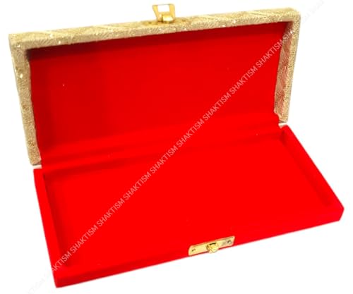 Image of SHAKTISM Decorative and Attractive Box Cash Box, Shagun, Jewellery, Money,Envelop Wedding, Gift, Bangel box (Pack of 1Pc) (SagunBoxGoldenPuff)