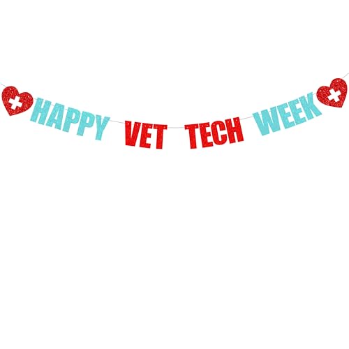 Bannière Happy Vet Tech Week, le cadeau de décoration idéal pour honorer les assistants en soins