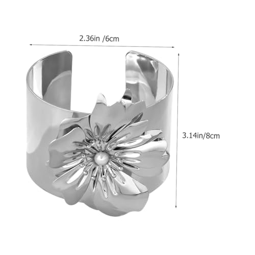 Bangle ouvert Gilles résolvant le problème de taille avec son design flower ajustable - 6