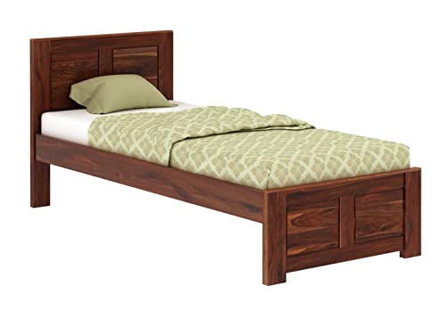 WOODLAB Furniture Single Size Bed Without Storage for Bedroom Living Room Home Wooden Single Cot Bed Palag Hotel Guest Room (Honey Finish) - Image 3