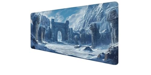 Tapis de souris neige et glace grand format pour setup gaming et bureau