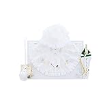 [ 京都きもの町 ] お宮参り 男の子用 フードセット 白色 フード(帽子) よだれかけ お守り袋 末広扇子 4点セット 化粧箱付き [Baby Product]