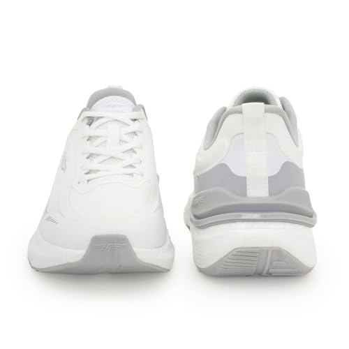 Image of Red Tape Men's Sneakers White Grey Textile Round Toe Lace-Up