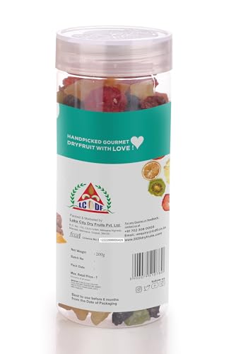 Image of 20-20 Dry Fruits Dehydrated Fruits N Berries - Cranberries, Strawberry, Kiwi, Mango, Papaya - Nutritious Snack for Kids and Adults - 200 g