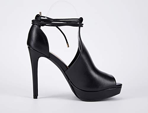 Image of Fashare Womens Peep Toe Platform Heels Sexy Sandals Strappy Lace Up Tie Stilettos Dress Pumps Shoes