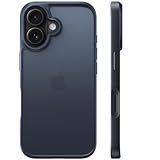 【3倍米軍MIL規格・マット仕上げ 】TORRAS iPhone 16 用 ケース 耐衝撃 半透明 マット質感 滑り止め 黄ばみ防止 米軍MIL規格 指紋防止 ストラップホール付き ボタン付属 6.1 インチ For あいふおん16ケース「Guardian Series」マット ブラック