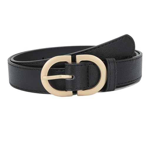 Women's Belts for Jeans 105cm Female Belt Simple Metal Buckle Belt for Women Black Suit Jeans Clothing Accessories