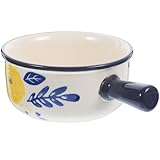 HOODANCOS Keramik Milchtopf mit Griff Suppentopf für Babynahrung Multifunktionaler Keramiktopf zum Erhitzen Frühstücksschale Hitzebeständig Praktische Küchenschüssel