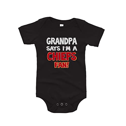 Image of NanyCrafts Baby's My Grandpa Says I'm a Chiefs Fan Bodysuit, Baby Chiefs Fan