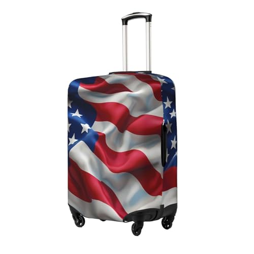 American Independence Day Elastic Travel Luggage Cover, Washable Spandex Suitcase Protector, Anti-Scratch Fits 18-32 Inch2