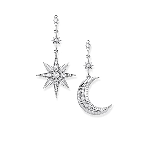 Boucles d'oreilles S925 étoile et lune au look boho chic vintage