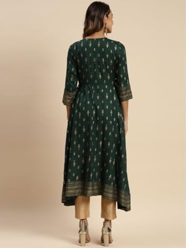 Image of rangita Rayon Calf Length Printed Anarkali Kurti for Women | Kurta for Women
