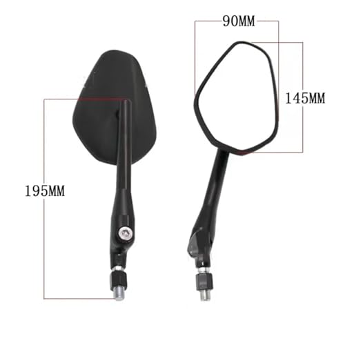 Espejo retrovisor lateral para Suzuki GSX1300BK repuesto de moto negro de 8mm y 10mm 3