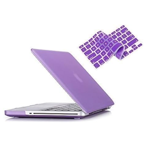 RUBAN Case Compatible with MacBook Pro 15 inch 2011 2010 2009 Release A1286, Plastic Hard Case Shell and Keyboard Cover for Older Version MacBook Pro 15 Inch with CD-ROM - Purple Cover