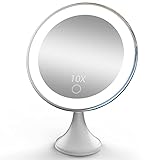 【Duale Stromversorgung】 Der Rasierspiegel betriebt durch 4 AAA Batterien oder USB-Kabel. Das Kabel wird mitgeliefert. Selbst bei schlechten Lichtverhältnissen können Sie die tägliche Pflege durchführen.