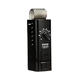 TPI Corporation CKTD110 Industrial Series Coil Capillary Thermostat, Single Pole, Heat/Cool, Wire Leads Connection, 40°-110°F Temperature Range, 22 Amps, Black