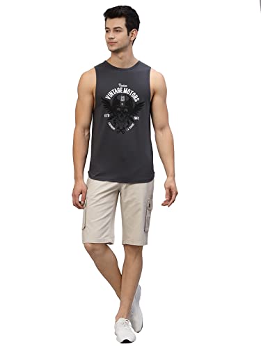 Image of Rigo Stylish Cotton Printed Vest for Men | Round Neck,Regular Fit, Sleeveless T-Shirt Vest for Men | Casual Innerwear Sando for Men & Boys - Perfect for Workouts Gym, Vacations, and Beaches