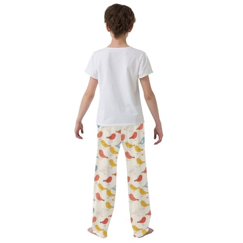 Cute Colorful Birds Pajamas Bottoms with Pockets Comfy Pjs Sleepwear Elastic Waistband Pajamas Pants Lounge Pants3