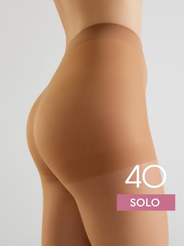 Image of Conte Solo 40 Denier Sheer Pantyhose for Women, Tights with Reinforced Toe | Sheer Stockings for Women, Semi-Matte Finish, Reinforced Panty, Lycra Fiber, Large Gusset XXL-3XL, Medias Para Mujer