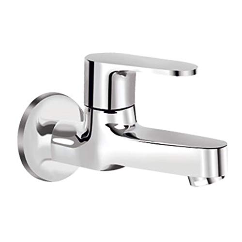 Kerovit KB1711004 Brass Curve Bib Tap with Flange (Silver