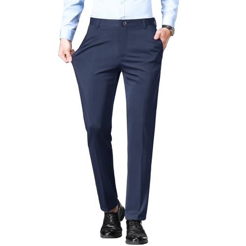Mylldey Men's Regular Fit Dress Pants Casual Business Flat Front Mens Wrinkle Free Comfort Stretch Pants2