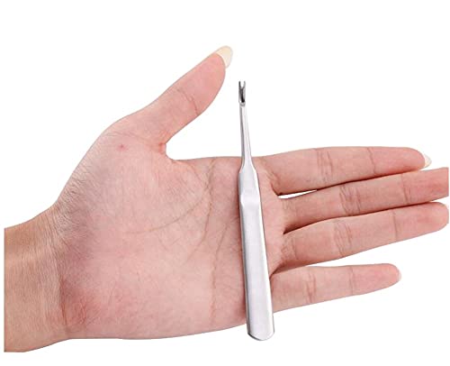 ZAUKY 1 PCS Professional Silver Stainless Steel Finger Cuticle Cleaner Fork Pusher Nail Art Tools Manicure Pedicure Tools Dead Skin Remover Callus Removal Tools for Unisex Adult - Image 5