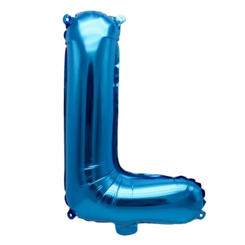 Ballon gonflable Lettre L Bleu 40 cm – Ballon Lettre de l'alphabet décoratif pour fête de mariage, anniversaire, Nouvel An, cadeau, bébé, publicité,...