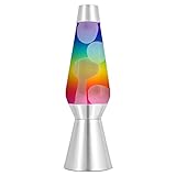 27-Inch Lava Grande Lava Lamp, White Wax/7 Color Rainbow Globe/Silver Base