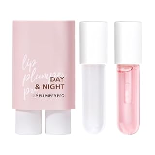 2PCS Lip Plumper Set, Day and Night Use, Lip Moisturizing, Lip Care,No Chapped, Lip Enhancer for Fuller, Hydrating, Lip Gloss