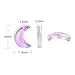 LiQunSweet 100 Pcs Fantasy Lilac Color Glass Charms Glittery Crescent Moon Charms for Earring Bracelet Necklace Jewelry Making
