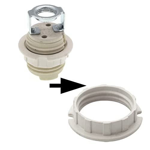 G9 Lampenschirmring aus Kunststoff, Lampenschirmring für G9-Lampenfassung, Weiß (10)