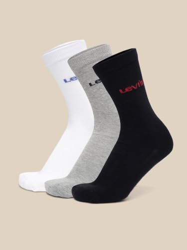 Image of Levi's Men's Cotton Stretch Crew Length Half Terry Socks with Cushioned Sole (Pack of 3)