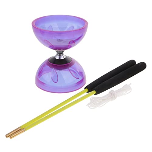 harayaa Diabolos de Embrague de Triple Rodamiento de 13cm con Cuerda de Metal Diabolo Diabolo Juego Tradicional Juguetes Chinos Clásicos Diabolo Extra El Jueg, púrpura, 10,5cm
