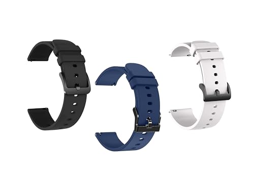 Image of IIK COLLECTION 22mm Silicone Strap for Smart Watches | Combo Pack Compatible With Noise, Fireboltt, Boat Xtend, Pebble, Boat Flash, Noise Color Fit, Ultra Smart Watch & All Watches