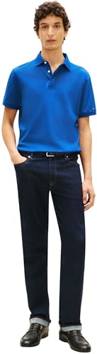 Tommy Hilfiger Herren Poloshirt Kurzarm Hidden Placket mit Knopfleiste, Blau (Regal Blue), M – Ansicht 5