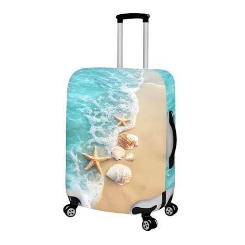 Image of Mumeson Starfish Shell Travel Luggage Cover Washable Suitcase Protective Cushion Trolley Case Luggage Protector Fit Size 22 23 24 25 inch