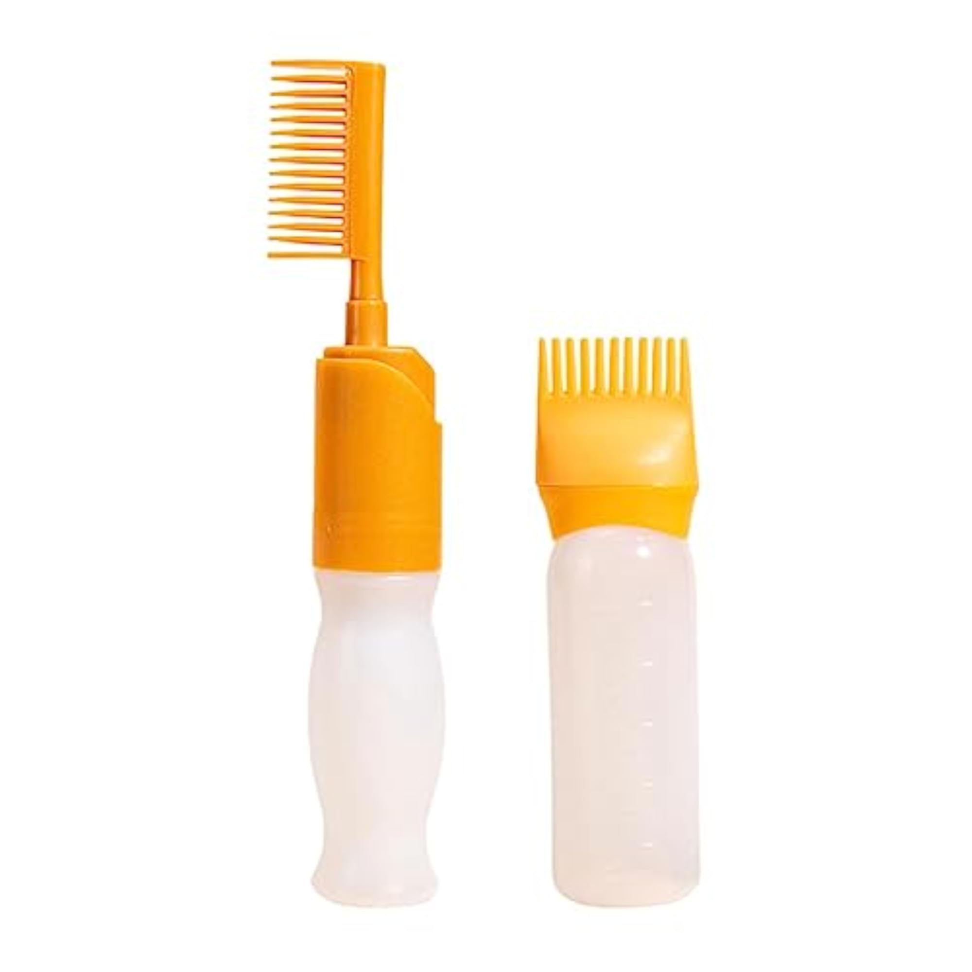 2X Root Comb Applicator Bottle 120ml Hair Dye Applicator Brush Yellow