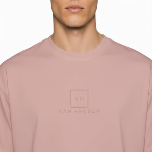 Image of Van Heusen Men's Premium Cotton Oversized Drop Shoulder Brand Logo T-Shirt