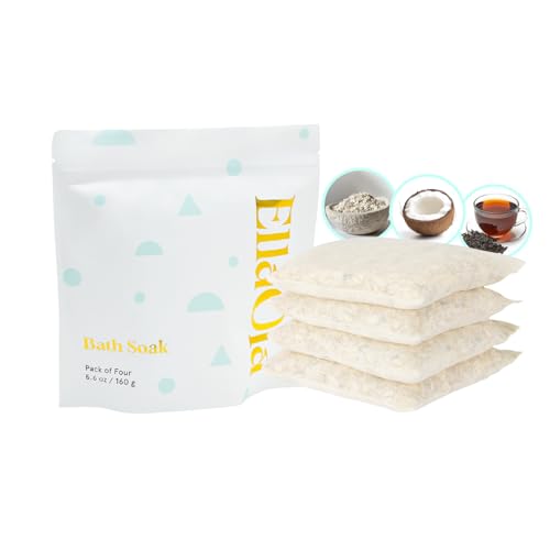 Image of ELLAOLA Oatmeal Bath Soak for Babies Kids & Adults - Baby Bath Tea Soaks Made with Prebiotics to Relieve Dry, Itchy, Eczema Prone Skin While Gently Cleansing, Fragrance Free I 4 Bath Tea Soaks