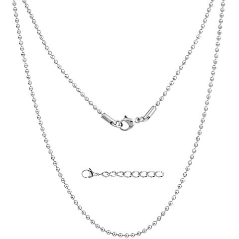Silvadore 2mm Silver Dog Tag Chain Necklace Cover