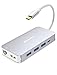 Produktbild USB-C-Hub, DesertWest USB Typ C Hub Adapter 9 in 1 Aluminium Typ C Hub mit HDMI 4K, Gigablit Ethernet RJ45, 4 USB 3.0, SD/TF Kartenleser mit Typ C PD Ladung für MacBook Pro, Chromebook, XPS und mehr