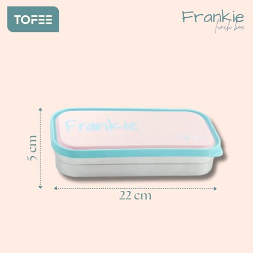Image of TOFEE Small Frankie Stainless Steel Lunch Box with 1 Small Box Compact Design Airtight Leak Proof Lunch Box for Office, School, Picnic,Lunch Box for Kids,School,Girls,Boys (Baby Peach)
