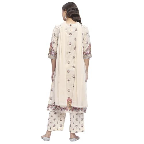 Image of BIBA Women Pure Cotton Printed Straight Suit Set