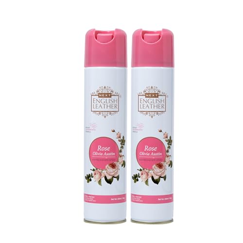 Image of Next Care English Leather Air Freshener Spray 220ml Each | Long Lasting Room Freshener for Home, Office & Car | Odour Eliminator (Rose Pack of 2)