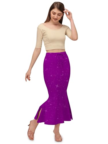 Image of Mehrang Stretchable Shimmer Saree Shapewear Petticoat for Women, Skirts for Women,Shape Wear Dress for Saree