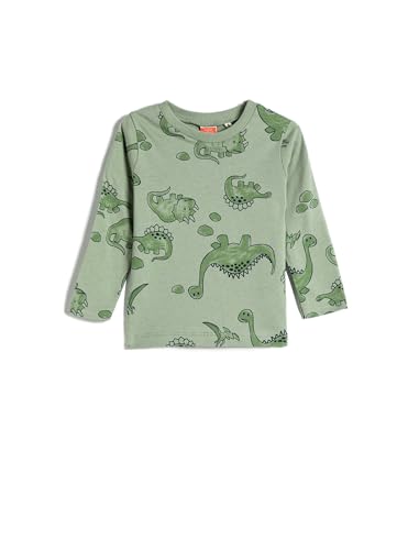 T-shirt bébés garçons vert dinosaure Koton pour les journées de jeux et la crèche