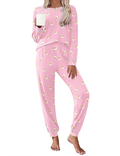 Image of Ekouaer Pajamas Set for Women Soft Comfy Pjs Sets Long Sleeve Sleepwear Loungewear S-XXL