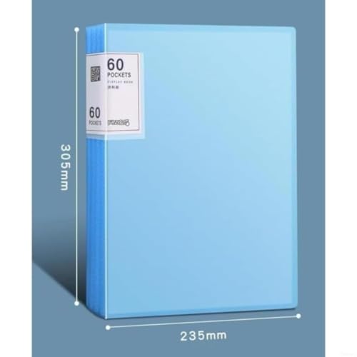 多目的クリアファイル 両面半透明書類帳 A4サイズ対応 賞状 ポスター 絵画収納 透明素材 折れにくい PPフォルダー多層挿入Tufduzo (c,60ページ)