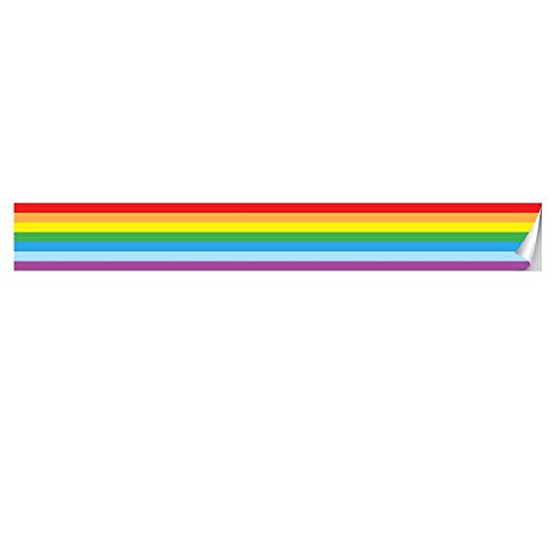 Frise de papier peint à décoller et coller pour chambre d'enfant - Bordure arc-en-ciel - Décoration murale pour chambre de garçon ou de fille - Couleurs arc-en-ciel colorées - Taille : 9,9 x 300 cm Cover